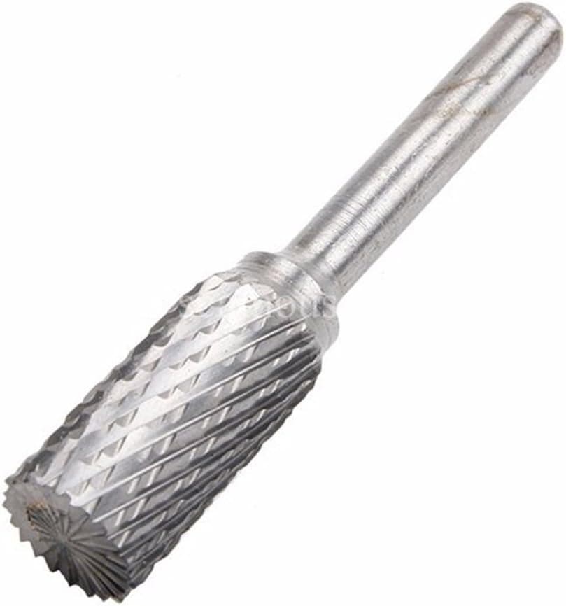 Carbide Burr KangTeer 12mm Dia 1/4" Shank Double Cut Tungsten Carbide Rotary File Cutting Burs Tool Rotary Drill Die Grinder Bits (Cylinder)