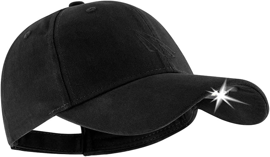 Panther Vision POWERCAP 3.0 USB Rechargeable Headlamp LED Hat Ultra-Bright Hands Free LED Lighted Cap, Black