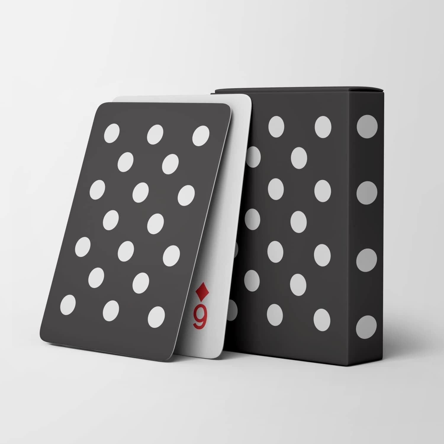 Polka Dotted Playing Cards - Premium Patterned Deck of Cards - Uniquely Illustrated Playing Card Decks for Kids - Ideal for Poker, Card, and Table Game(Black and White)