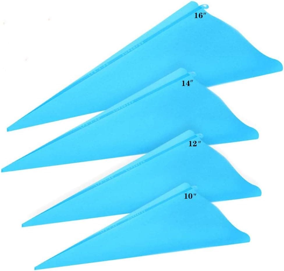 Piping Bags Reusable,4 Size TPU Cake Decorating Pastry Bags for Baking Cookie Cake Cupcake Candy Decorations