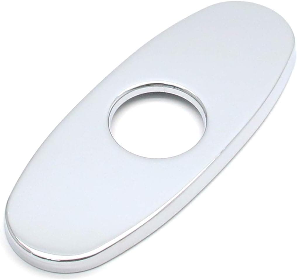FarBoat Sink Faucet Hole Cover Deck Plate Escutcheon Stainless Steel Chrome-Plated Brushed for Kitchen Bathroom Washroom(140mm/5.5inch, 1-1/3inch Hole)