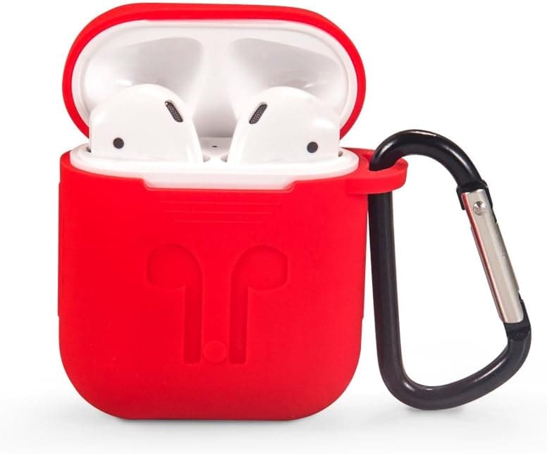 Airpods Case Airpod Accessories Case Airpods Protective Silicone Case for Apple Airpod Charging Case with Anti-lost Strap and Carabiner, Premium Quality Water-proof Shock-proof Case for Apple AirPods