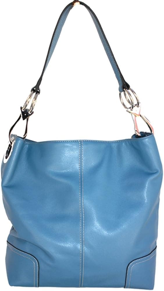 Classic Tall Large TOSCA Hobo Shoulder Handbag True Blue Silver Buckles Italy