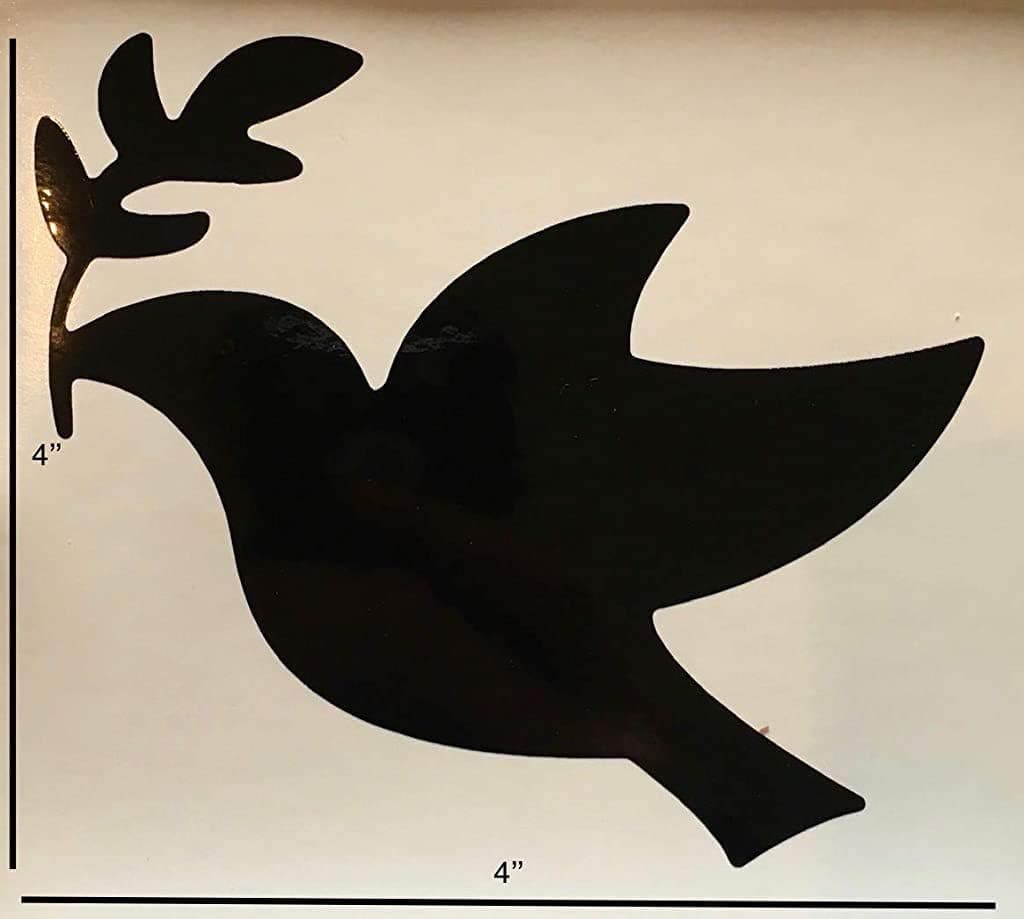 Retractable Screen Door Decals (Stickers) - 5 per Package - Keep Children Safe - Alert Birds, Dogs, Kids - Warn, Protect, Window Safety - Dove (Black)