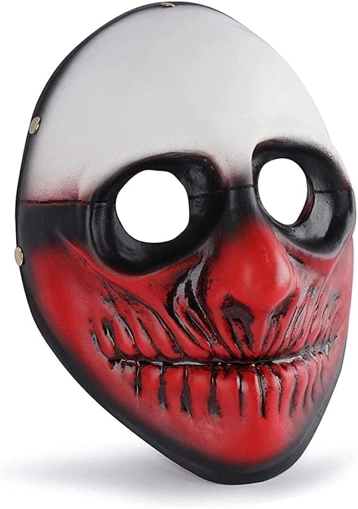 ZHANMAUU Resin Payday Mask, Dallas/Wolf/Chains/Hoxton Cosplay Mask Halloween Masquerade Party Theme Game Character Props 0922 (Color : Payday 2 Wolf Mask), 21