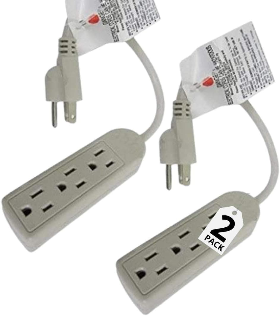 UrbHome 3 Outlet Power Strip, (2 Pack)