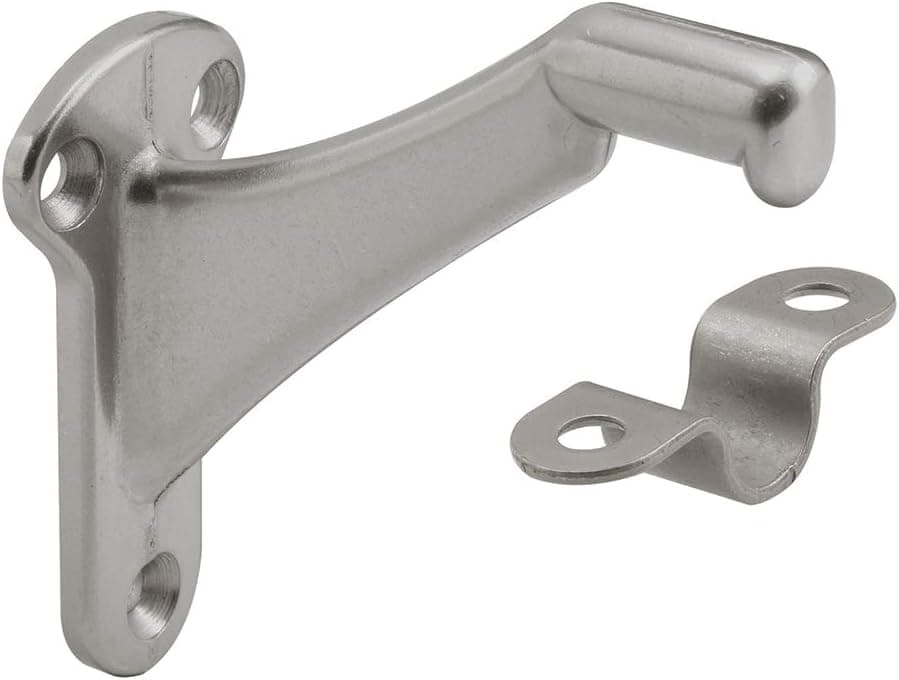 Prime-Line MP10133 Hand Rail Bracket, Satin Nickel Plated, (2-pack), White, 2 Piece