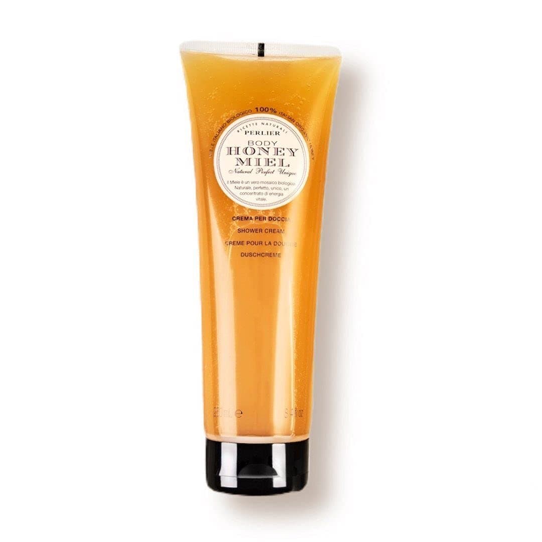 Perlier Sweet Honey Miel Shower & Bath Cream - Nourishing & Soothing Luxury Bath Cream Made With 100% Organic Italian Honey For Deep Moisturization And Hydration (8.4 Fluid Oz.)
