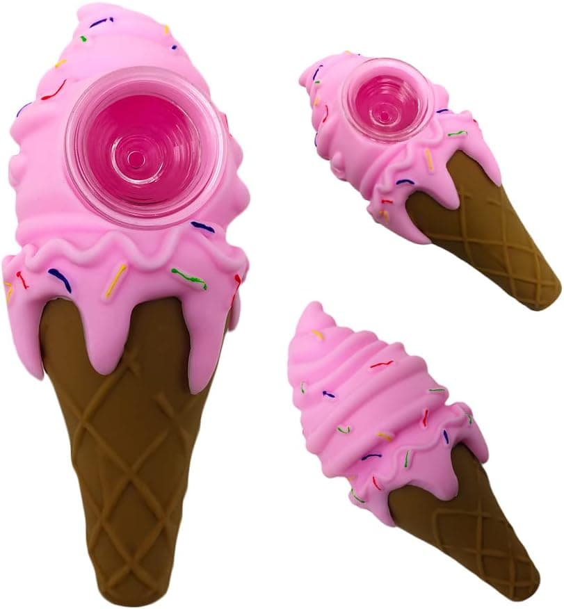Silicone Tools Decorative Artwork, Silicone Ice Cream Portable Creative Tools (Pink)