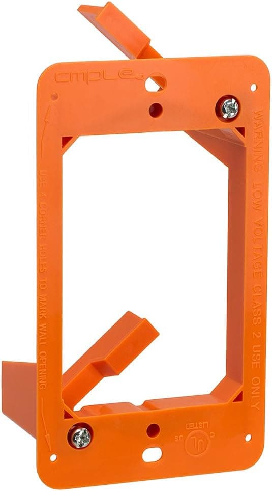 Cmple - Low Voltage Mounting Bracket 1 Gang Multipurpose Drywall Mounting Wall Plate Bracket – Single Gang
