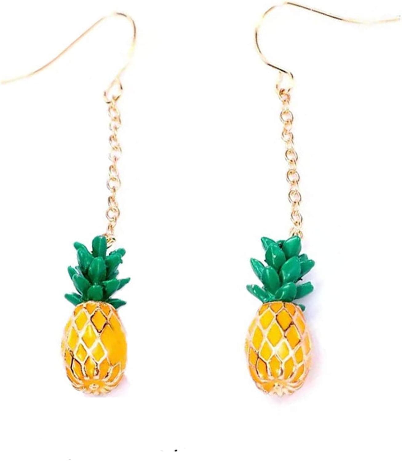 Just Follow Metal Long Chain Tassels Fresh Fruit Strawberry Pineapple Tassels Earrings Summer Style Hook Earrings for Women Gift