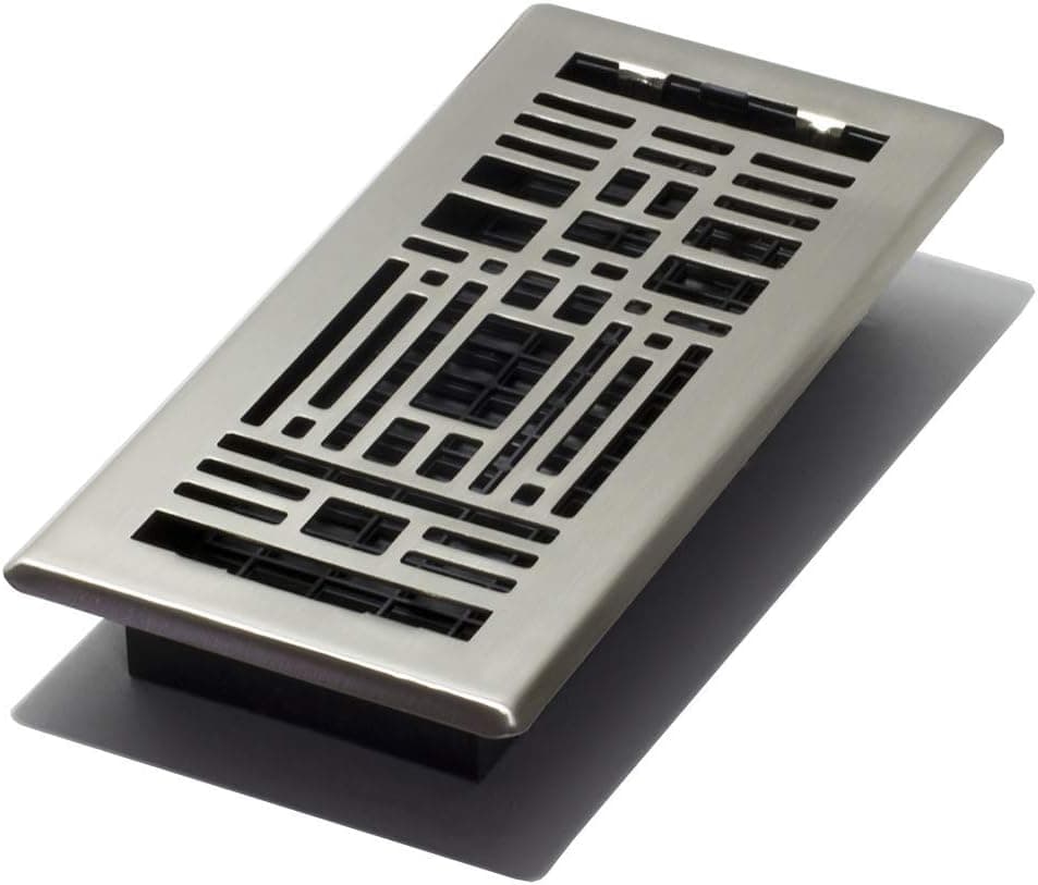 Decor Grates ATH410-NKL Artisan Plated Floor Register, 4-Inch by 10-Inch, Nickel