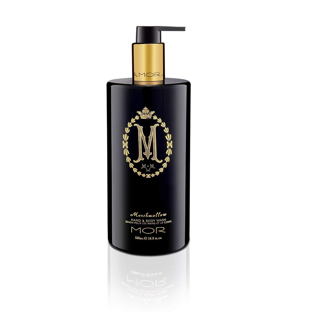 MOR Body Wash, Body Wash for Women and Men Hazelnut Apricot Oil All Natural Moisturizing Body Wash Body Soap for Dry Itchy Skin Long Lasting Fragrance Luxury Scent Marshmallow Aroma 500mL