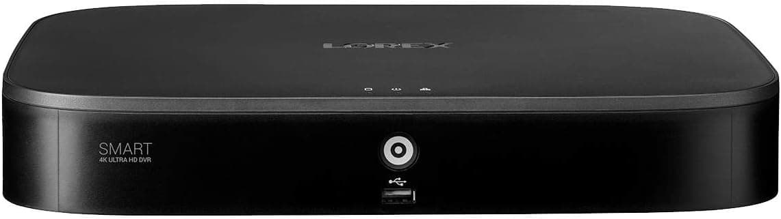 Lorex D861A63B 16 Channel 4K Ultra HD 3TB Hard Drive Security System DVR with Smart Motion Detection and Smart Home Voice Control, Panic Buton, Smart Search, Black