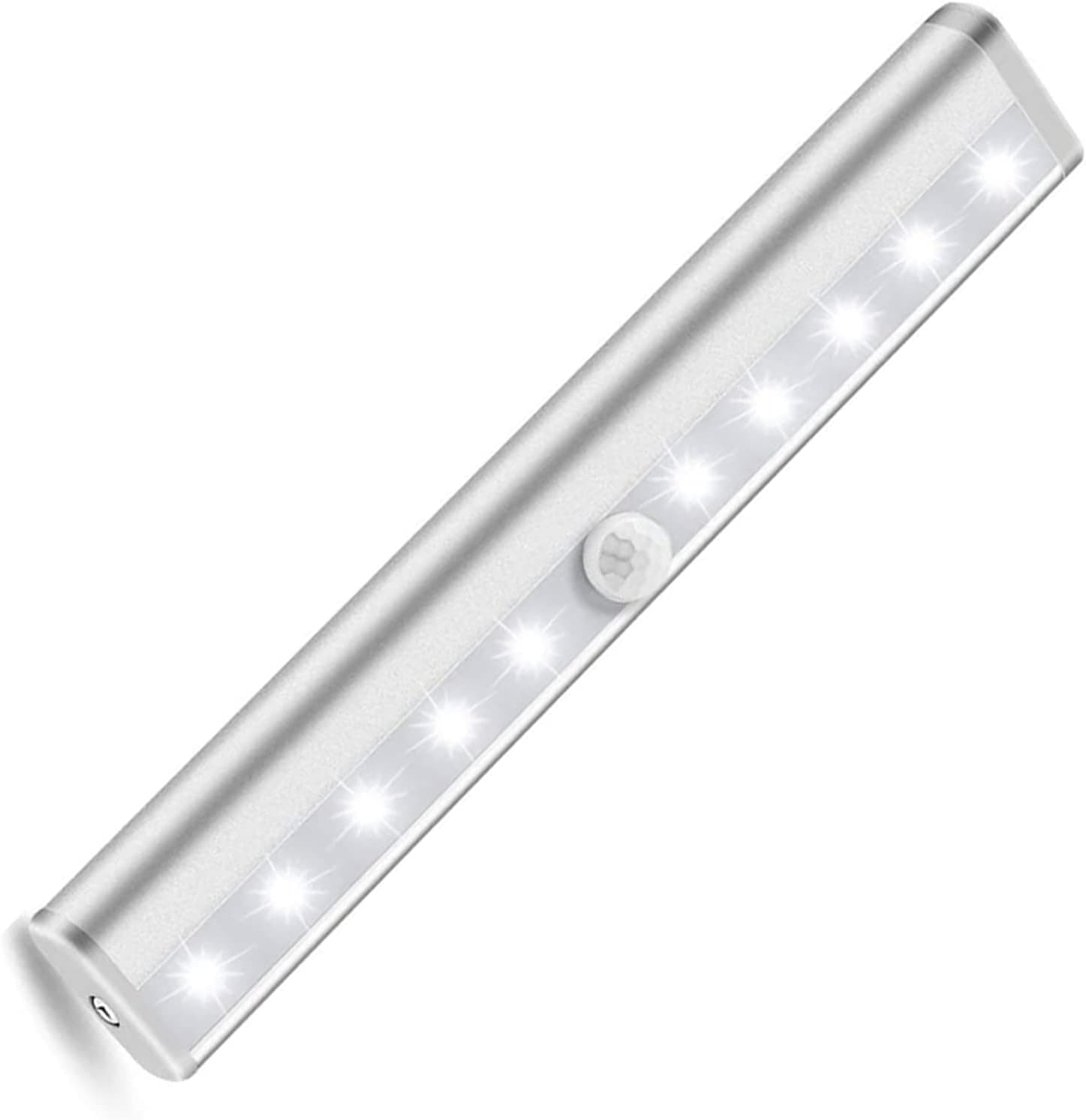 1 Pack Closet Lights, 160LM Under Cabinet Lights, Battery Operated LED Lights, Homelife Motion Sensor Led Lights, Stick-on Anywhere Battery Operated 10 LED Night Light for Closet Hallway Stairway