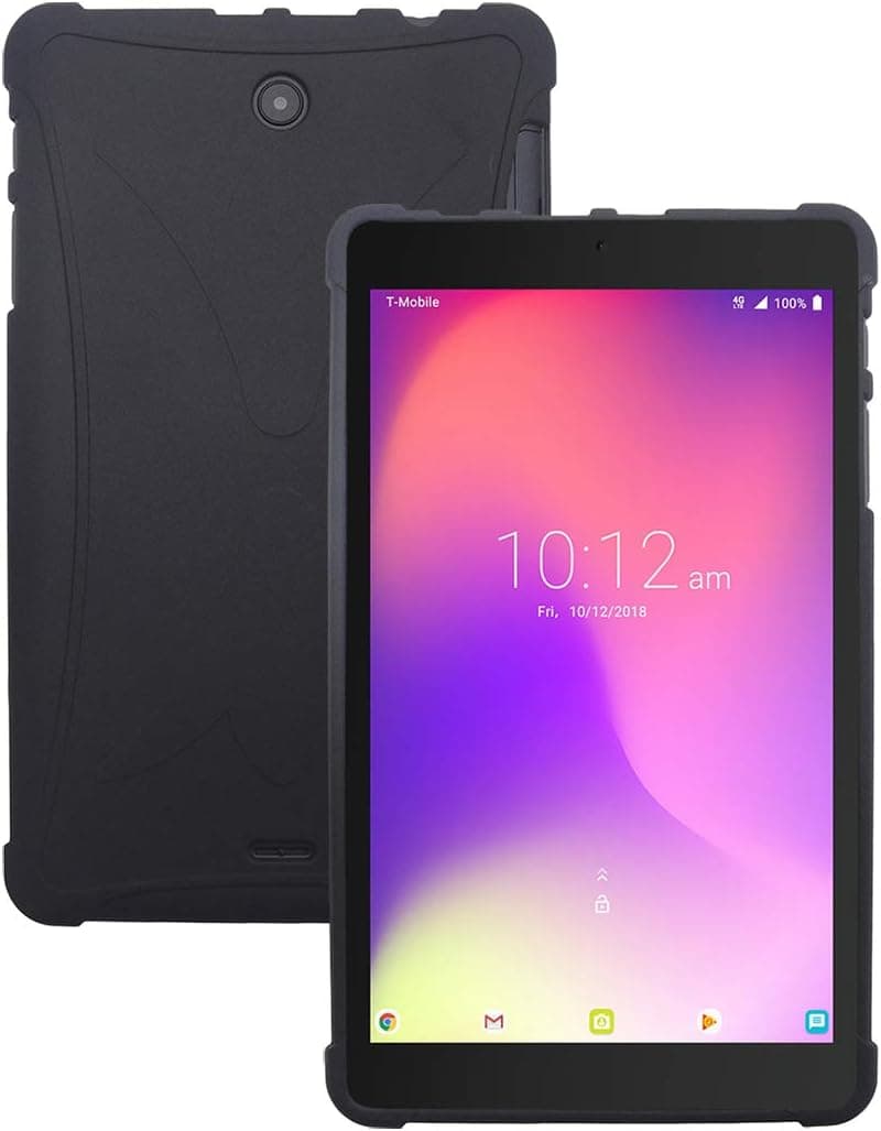 iShoppingdeals Compatible Protective TPU Case Replacement for T-Mobile Alcatel 3T 8-inch Tablet 9027W 2018 Released (Black TPU)
