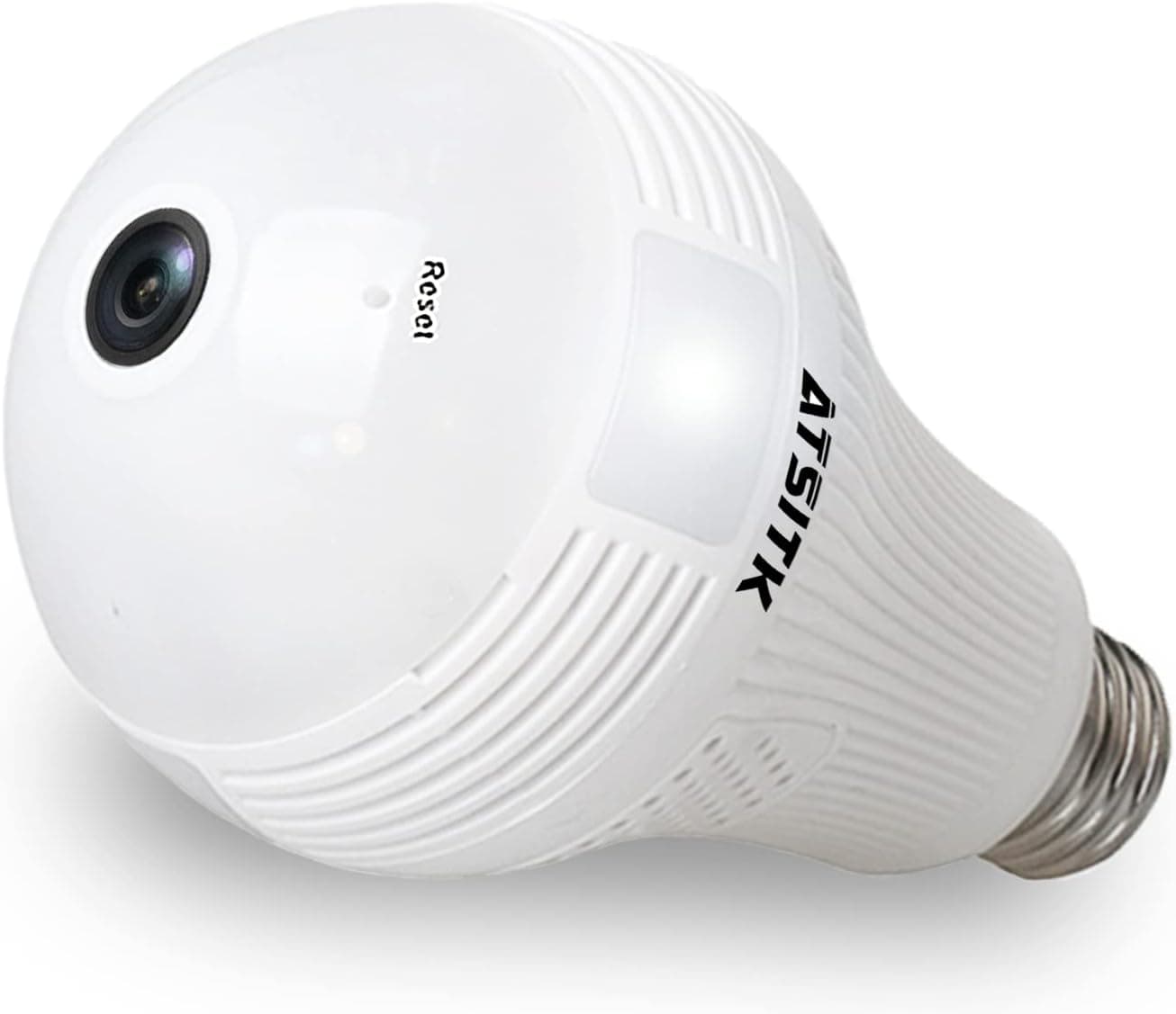 ATSITK Light Bulb Camera 2K, 360° Panoramic 2.4G Home Wireless WiFi Smart 3MP Security Surveillance IP Indoor Outdoor E27 Baby Pet Cam, Color Night Vision, Motion Detection, Two Way Talk, iCSee App
