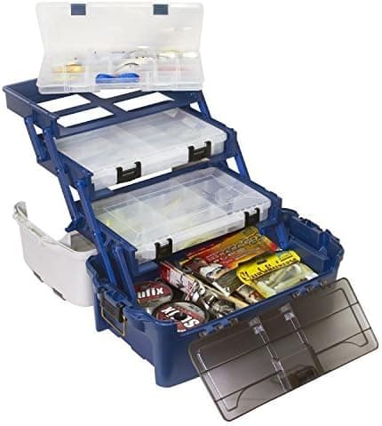 Plano Tackle Systems Hybrid Hip 3 Stowaway Box, White/Blue