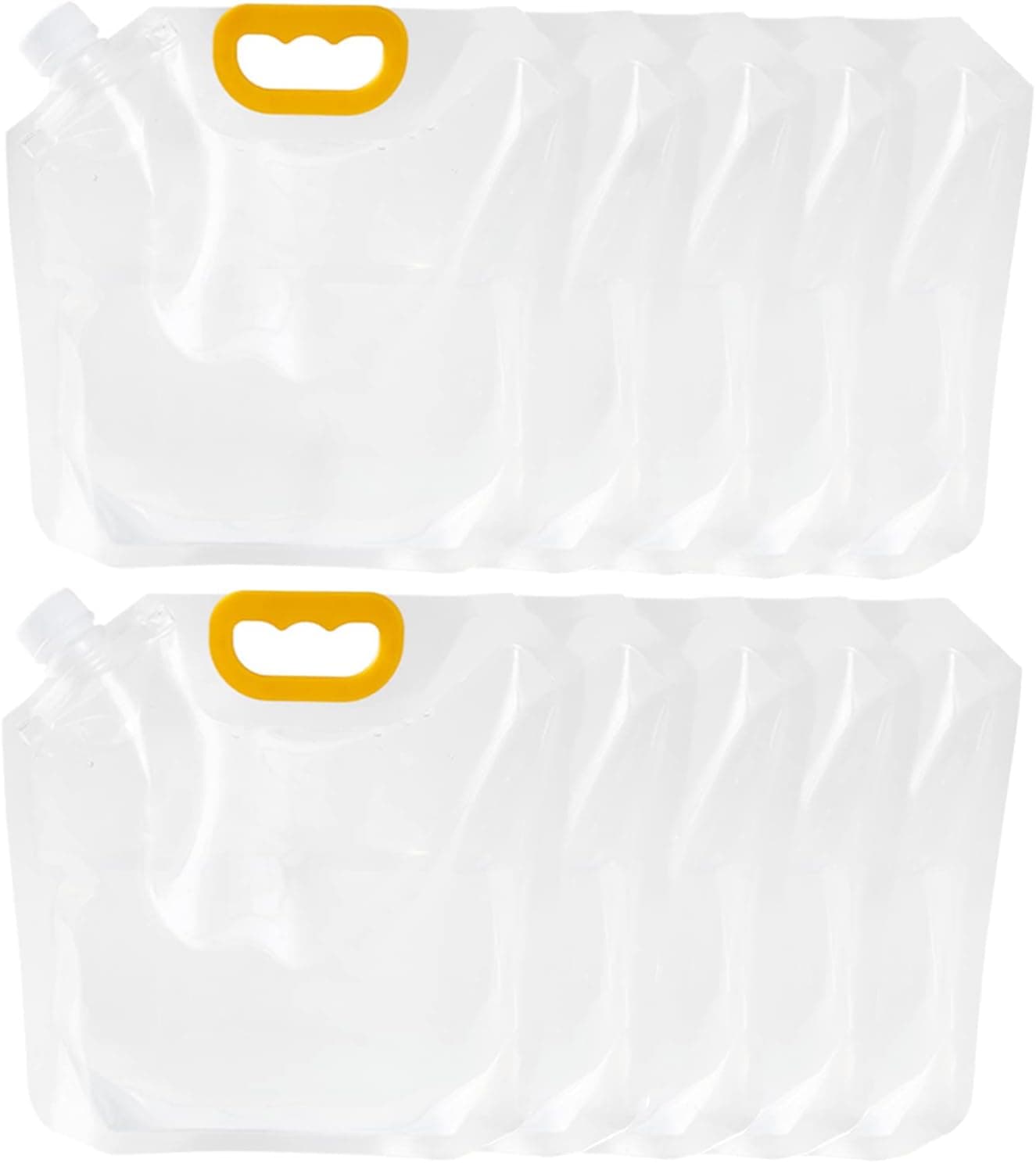 HAN SHENG 10 Pcs 1.5L Clear Collapsible Portable Water Container Bag Outdoor Folding Water Bag Foldable Wine Bag Storage Tank for Sports Outdoors Camping Hiking Backpack