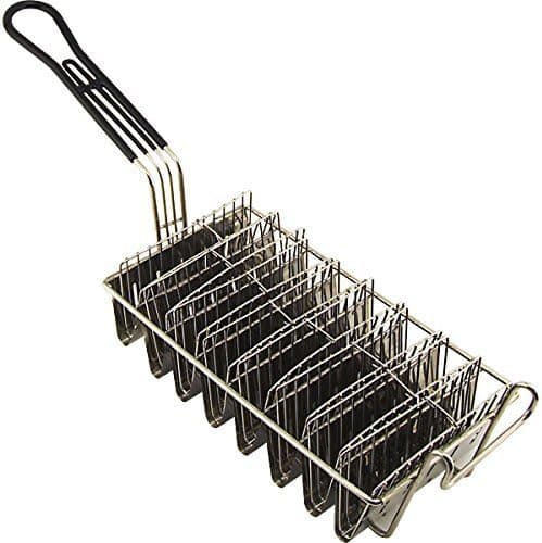 Great Credentials© Taco Shell Deep Fryer Basket - 8 Shells Commercial Heavy-Duty Taco Fry Basket with Grip Handle