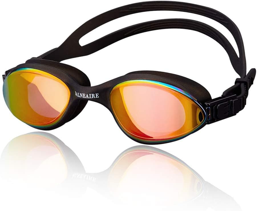 BALNEAIRE Swim Goggles, Swimming Goggles No Leaking Anti-Fog UV Protection Triathlon Swim Goggles
