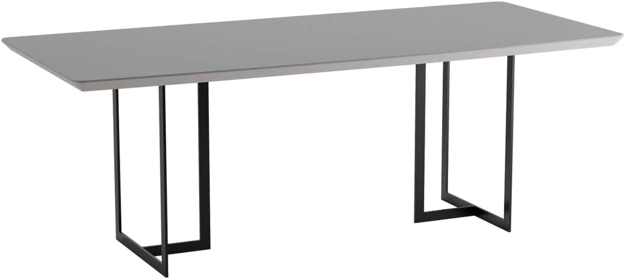 Manhattan Comfort Celine Mid Century Modern 8-Seater Dining Table, 86.22", Off White