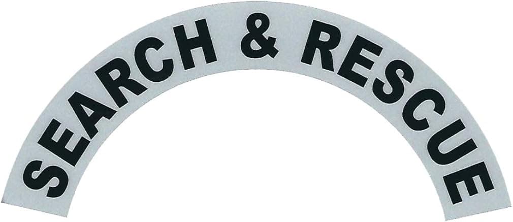 911 Market Search & Rescue Firefighter Reflective Sidebar Sticker Helmet Decal - T 25 Black, Silver