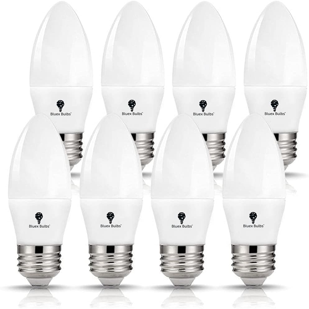 8 Pack E26 Dimmable LED Bulb 6W Candelabra Bulbs 2700K Warm White 650lm 60W Equivalent, Medium Base Bulb for Ceiling Fan Light Bulbs, E26 Chandelier Light Bulbs, Kitchen, Fixtures, E26 Candelabra Bulb