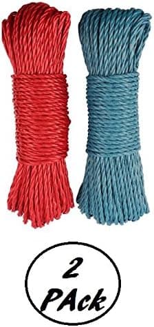 UrbHome Braid Polypropylene Rope Multi-Purpose Solid - size 3/16 by 100 feet (Several Colors) "2 pack"