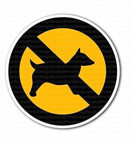 No Dogs Allowed In This Area Sign Sticker