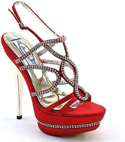 Brieten New Women's Rhinestone Platform High Heel Dress Sandals