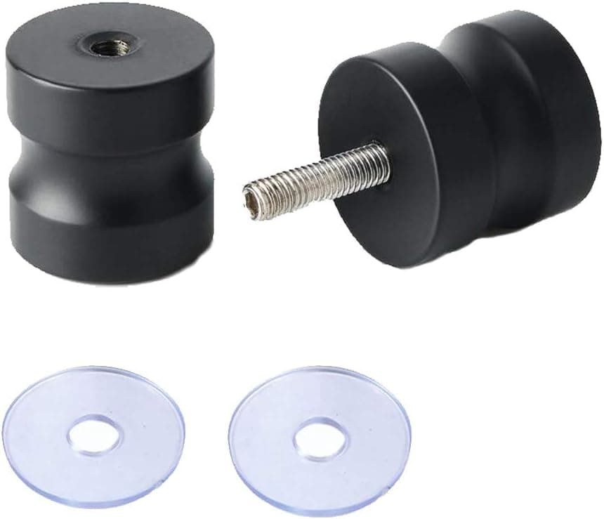 WY Solid SUS304 matt Black Shower Room Glass Door Handle knob Round Back to Back Handle Bathroom Handle for Replacing The Slotted Glass Door