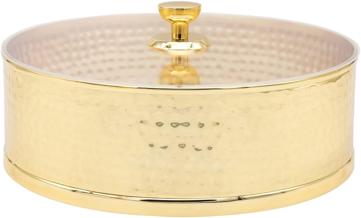 Godinger Matzah Holder Passover Seder Gold Hammered Extra Large To Fit Round Matzah - Hammered Gold