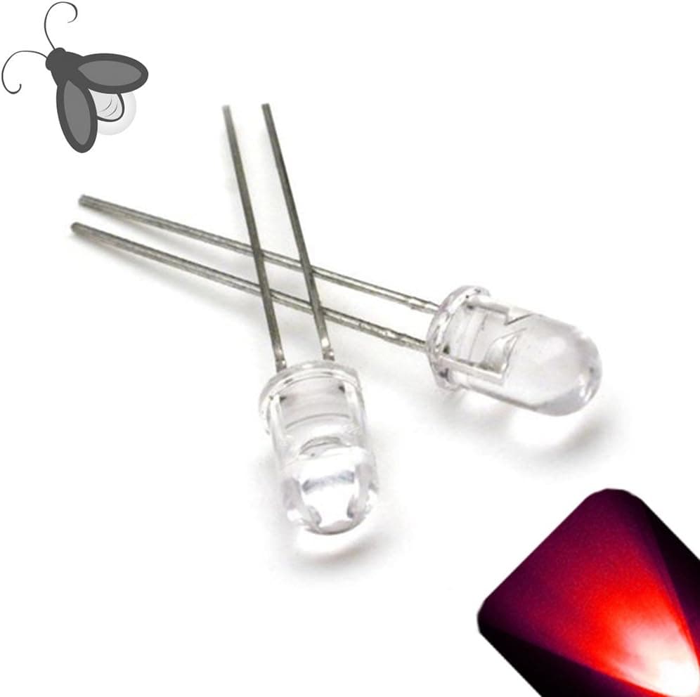 Lighthouse LEDs 5mm Round Top Red Breathing/Fading LED - Super Bright (Pack of 10)