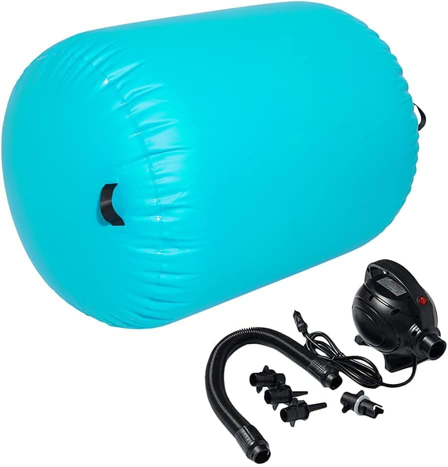 Syellowafter Air Roller, Yoga Fitness Equipment, Inflatable Gymnastics Balance Training Air Barrel, Cylinder Column Gym Pad with Pump