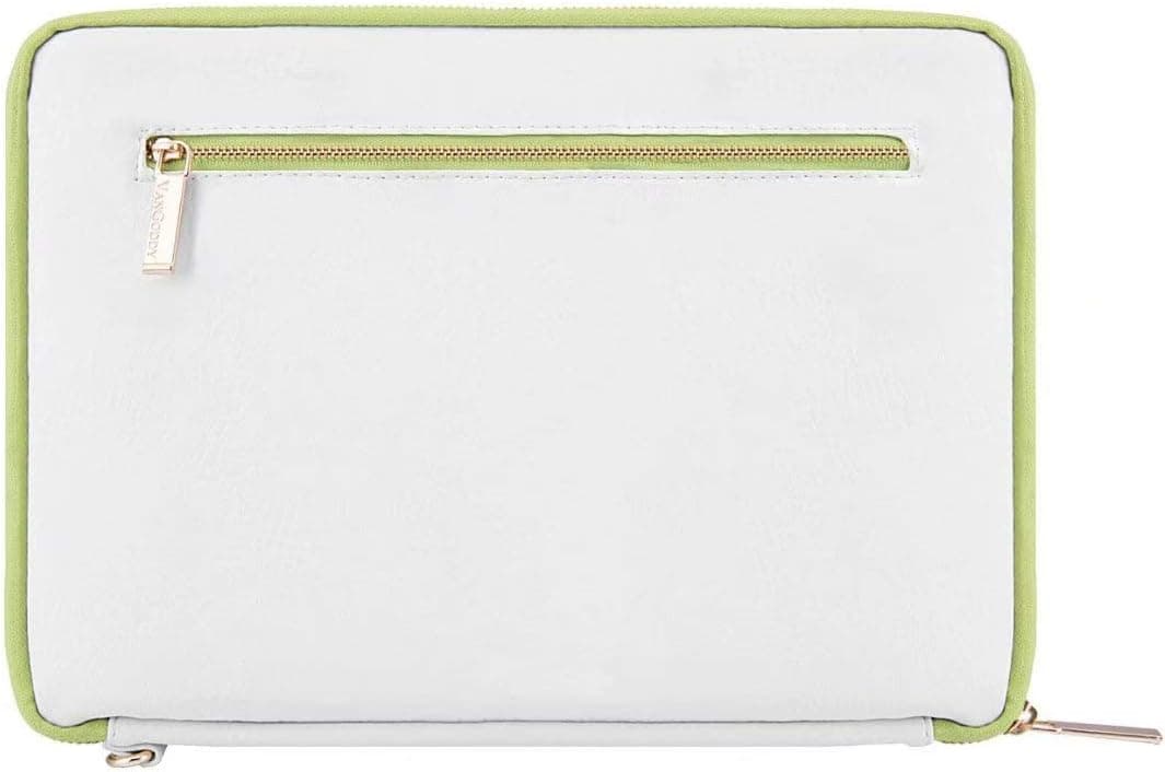 Vangoddy Irista 10 inch Sleeve for 8.9 to 10.1 inch Devices (White with Lawn Green Trim)