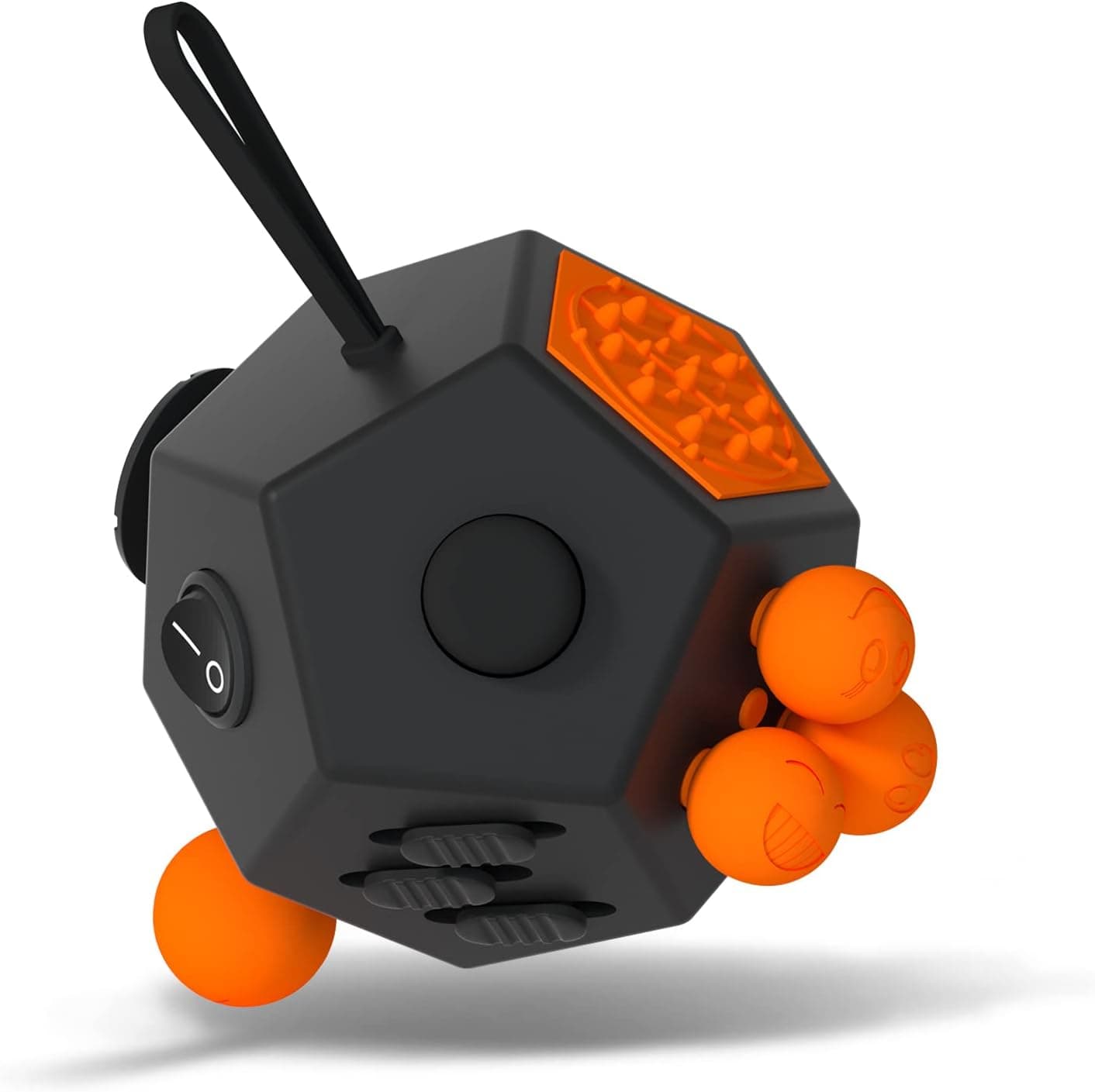 Fidget Dodecagon –12-Side Fidget Cube Relieves Stress and Anxiety Anti Depression Cube for Children and Adults with ADHD ADD OCD Autism (A1 Black)
