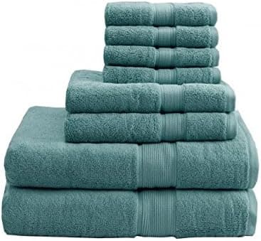 Madison Park MPS73-194 800Gsm 100 Percent Cotton Towel44; Dusty Green - 8 Piece Set