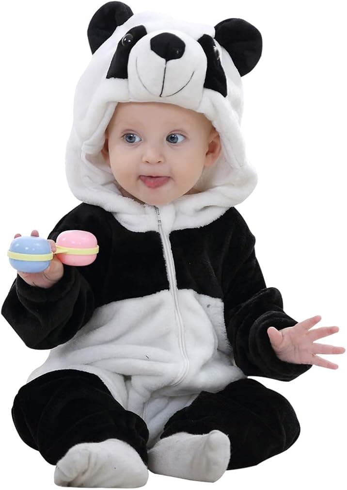 MICHLEY Unisex Baby Animal Costume Winter Autumn Hooded Romper Halloween Cosplay Jumpsuit Outfits