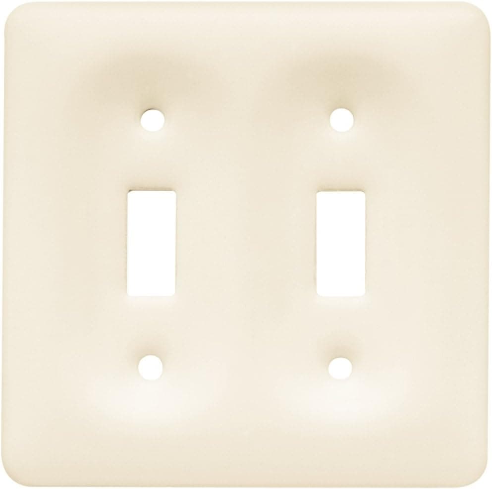 Brainerd 64481 Ceramic Double Switch Wall Plate / Switch Plate / Cover, Bisque
