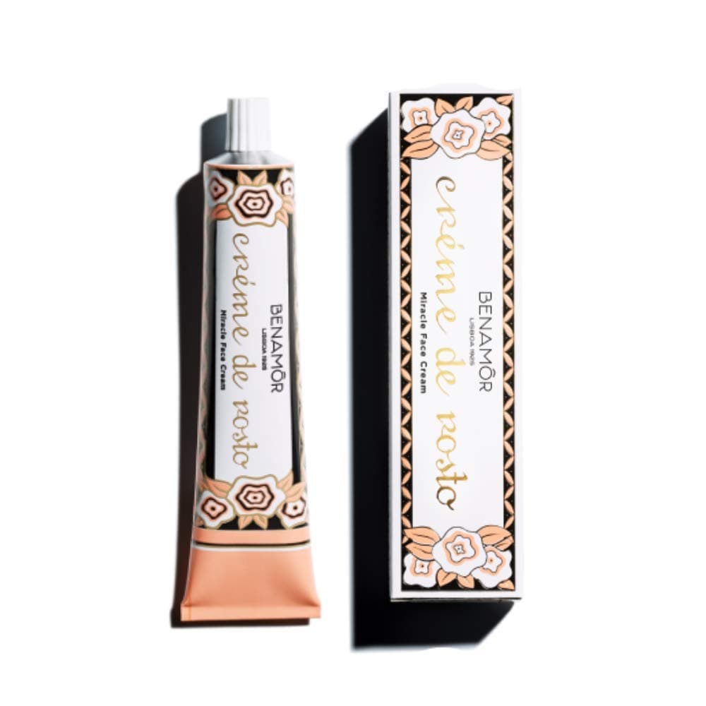 Benamôr Créme de Rosto Miracle Face Cream, Light Rose Scented Cream, Ultra-Hydrating Lotion, Brightener & Primer, Hydration Cream for Face, Rose Water Cream, European Skincare Gifts - 1.69 fl.oz.
