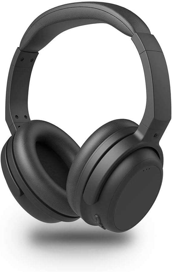 AKSONIC Athlete Bluetooth Headphones Over Ear Headset aptX Low Latency Wireless with Mic, Dual Device Connection, Comfortable Protein Leather Earpads Works with Metal Detector