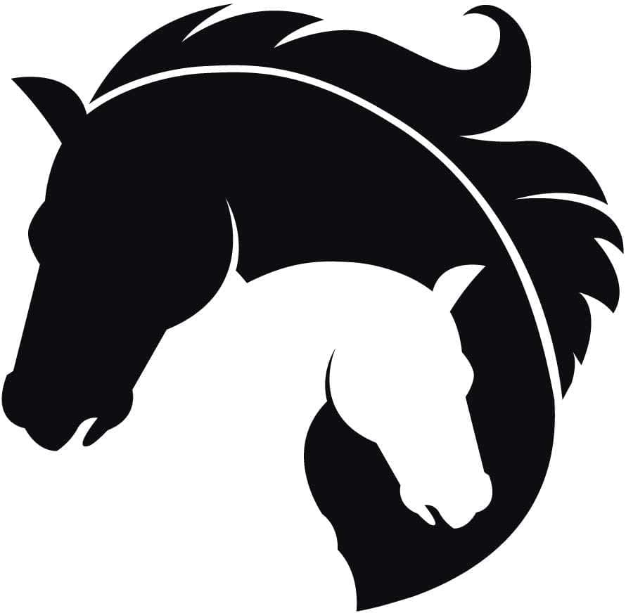 Mare and Foal Horses 12 inch Black Indoor Outdoor Vinyl Decal
