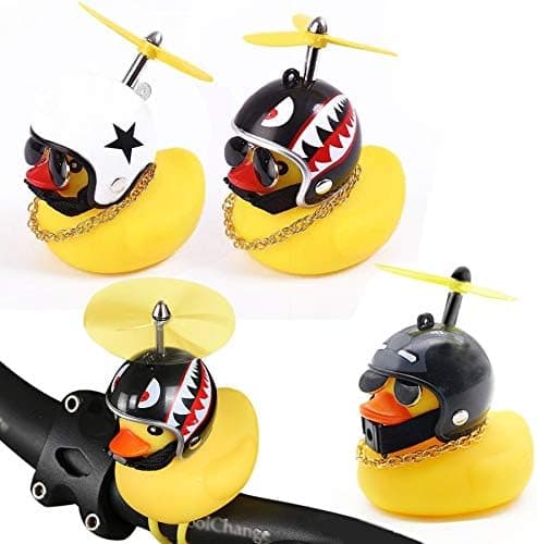 Brezze Letter Rubber Duck Helmet, Bike Horn Bell Car Decoration Bicycle Horn Party Supplies (3 Pack)