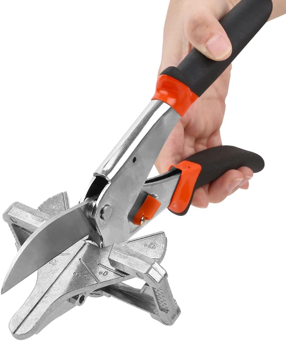 jutaeer Pvc scissors Multifunctional angle shear upgrade Miter Shears,0-135 Degree Adjustable Angle Trim Shear,Multifunctional Trunking Shears for Cutting Soft Wood, Plastic, PVC and more