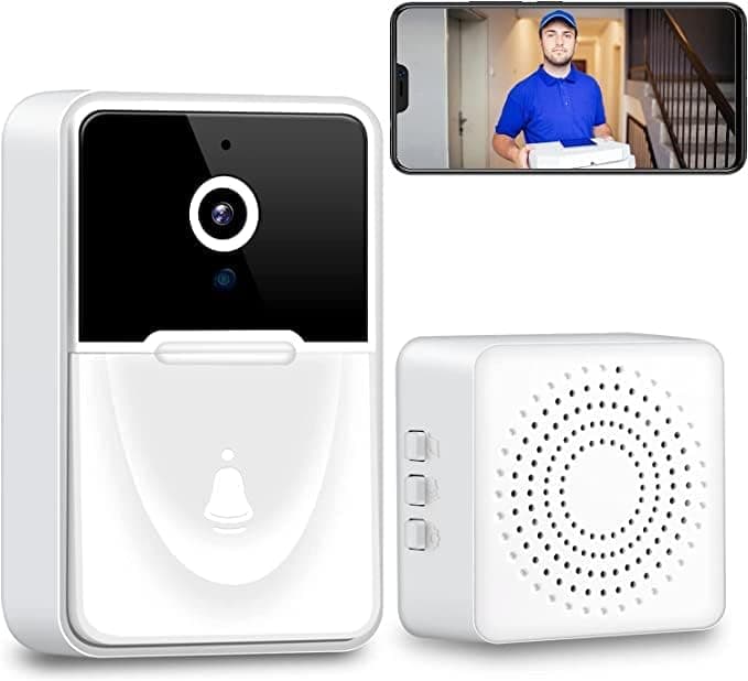 Wireless Video Doorbell Camera with Wireless Chime, Intercom HD Night Vision WiFi Rechargeable Security Door Bell Wireless with Camera,2-Way Audio,Cloud Storage,APP Control,Smart Camera for Apartment
