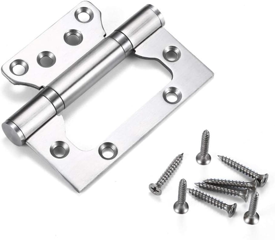 2 Pack Mobile Home Door Hinges 4 x 3 Inch Heavy Duty Hinge Ball Bearing Non-Mortise 304 Stainless Steel Door Hinge with 16 Pieces Screws Door Hardware Accessories