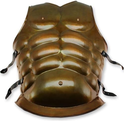 Swordsaxe King Leonidas Muscles Cuirass Brazen Brass - Forged Carbon Steel Torso