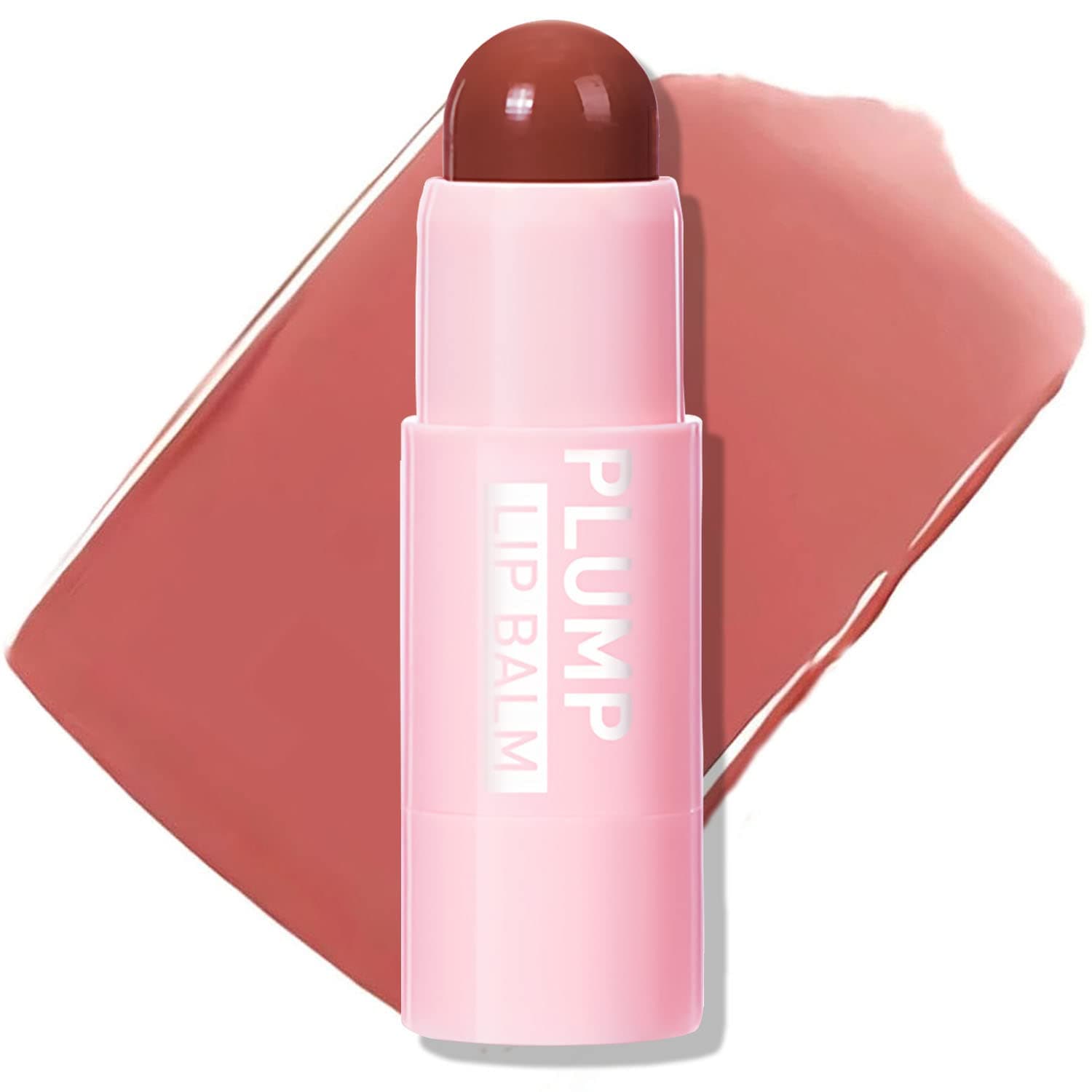 Plumping Lip Balm Hydrating Tinted Lip Balm, Plump Lip Polish Buildable Lipstick for Dry, Cracked & Chapped Lips, Deep Nourishing Moisturizing Lip Tint Gloss (04# Brown Vermeil)