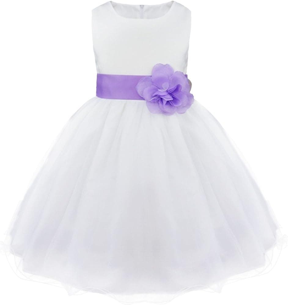 iEFiEL Girls Big Bowknot Party Pageant Wedding Flower Girl Dress